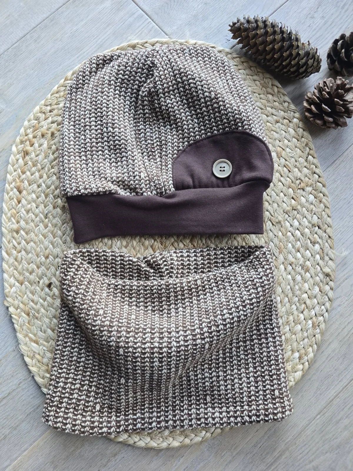 Strickmütze Set KU.50-54 cm, doppellagiger Loop,Herbst & Winter – Bild 6