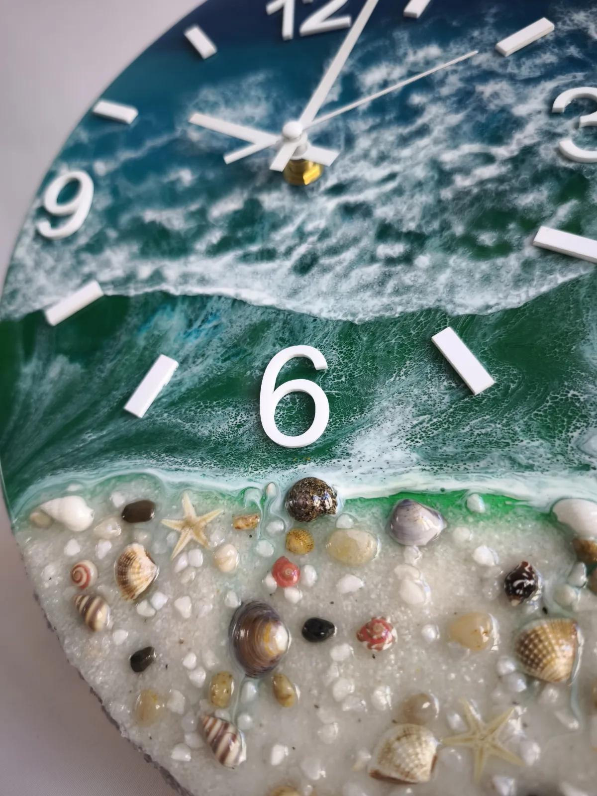 Wanduhr Epoxidharz Meer – Bild 3