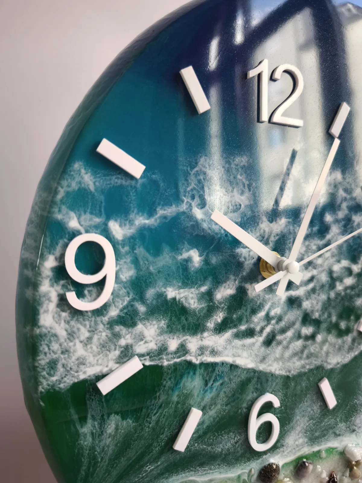 Wanduhr Epoxidharz Meer – Bild 2