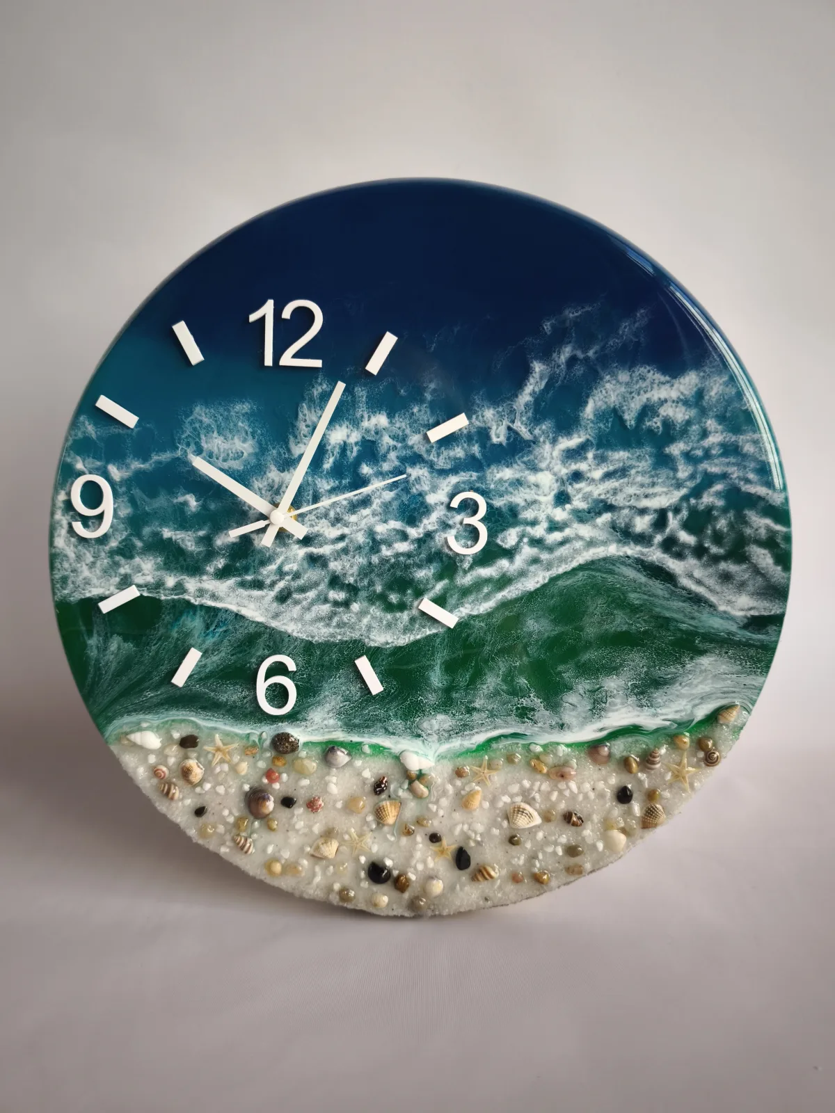 Wanduhr Epoxidharz Meer