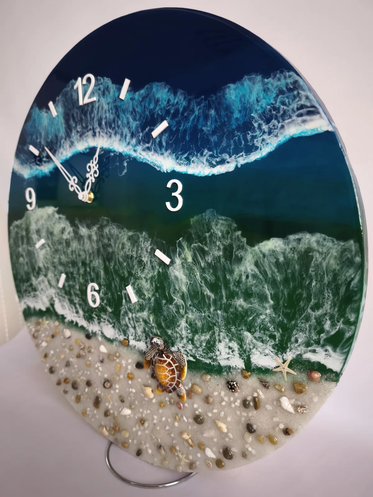 Wanduhr Epoxidharz 47cm Meer – Bild 7