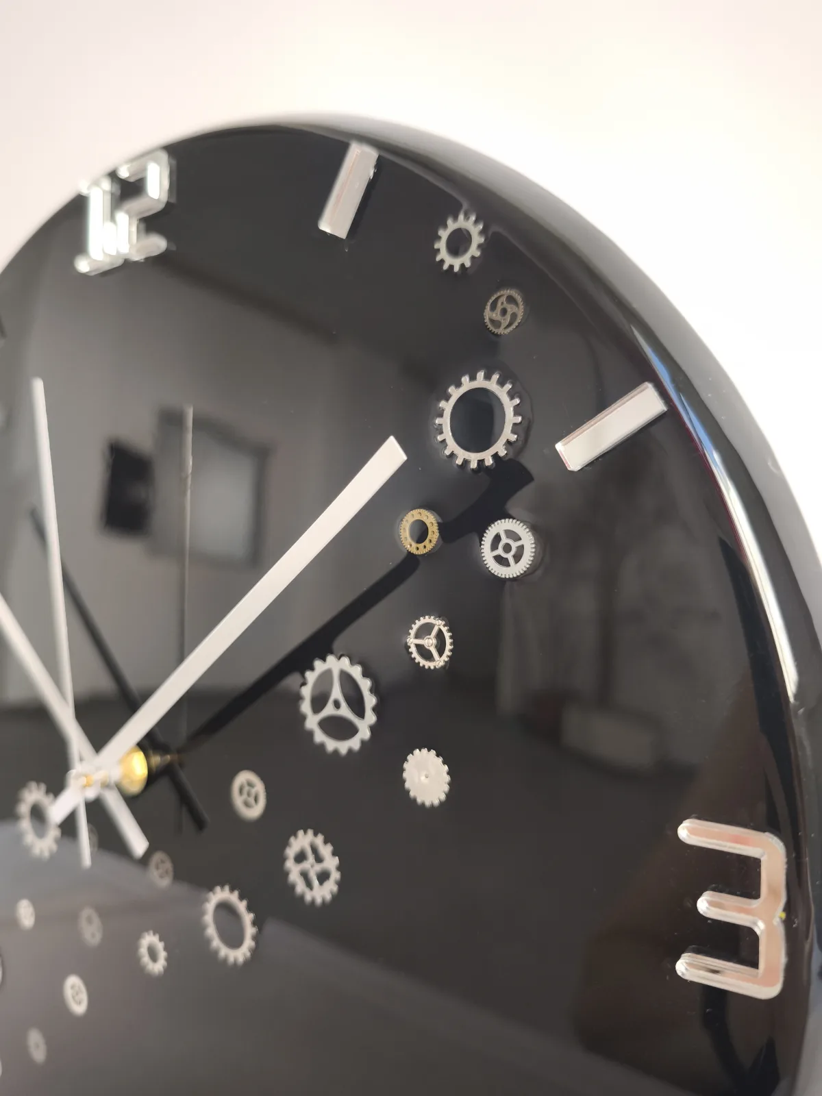 Wanduhr Epoxidharz Schwarz – Bild 4