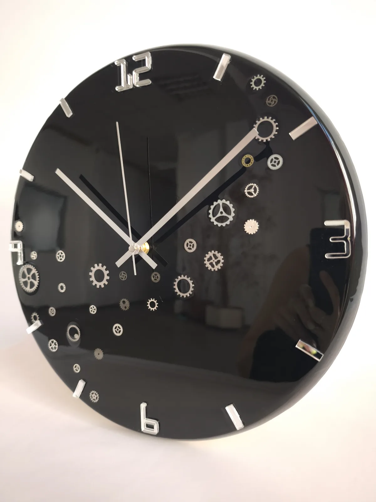 Wanduhr Epoxidharz Schwarz – Bild 2