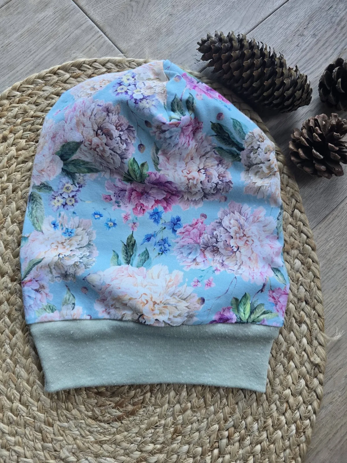 Altrosa Pumphose mit Blumen Gr.98/104 Organic dickerem Sweat Übergang – Bild 8