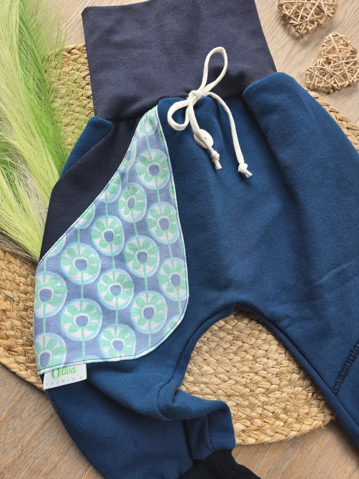 Pumphose Gr.98/104 Organic dickerem Sweat Übergangshose Unikat – Bild 3
