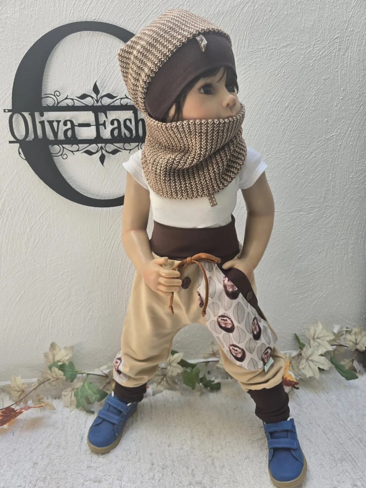 Pumphose mit Igel Gr.98/104 Organic dickerem Sweat Übergang – Bild 4