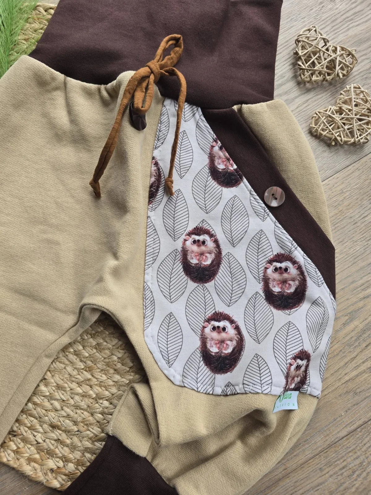 Pumphose mit Igel Gr.98/104 Organic dickerem Sweat Übergang – Bild 3