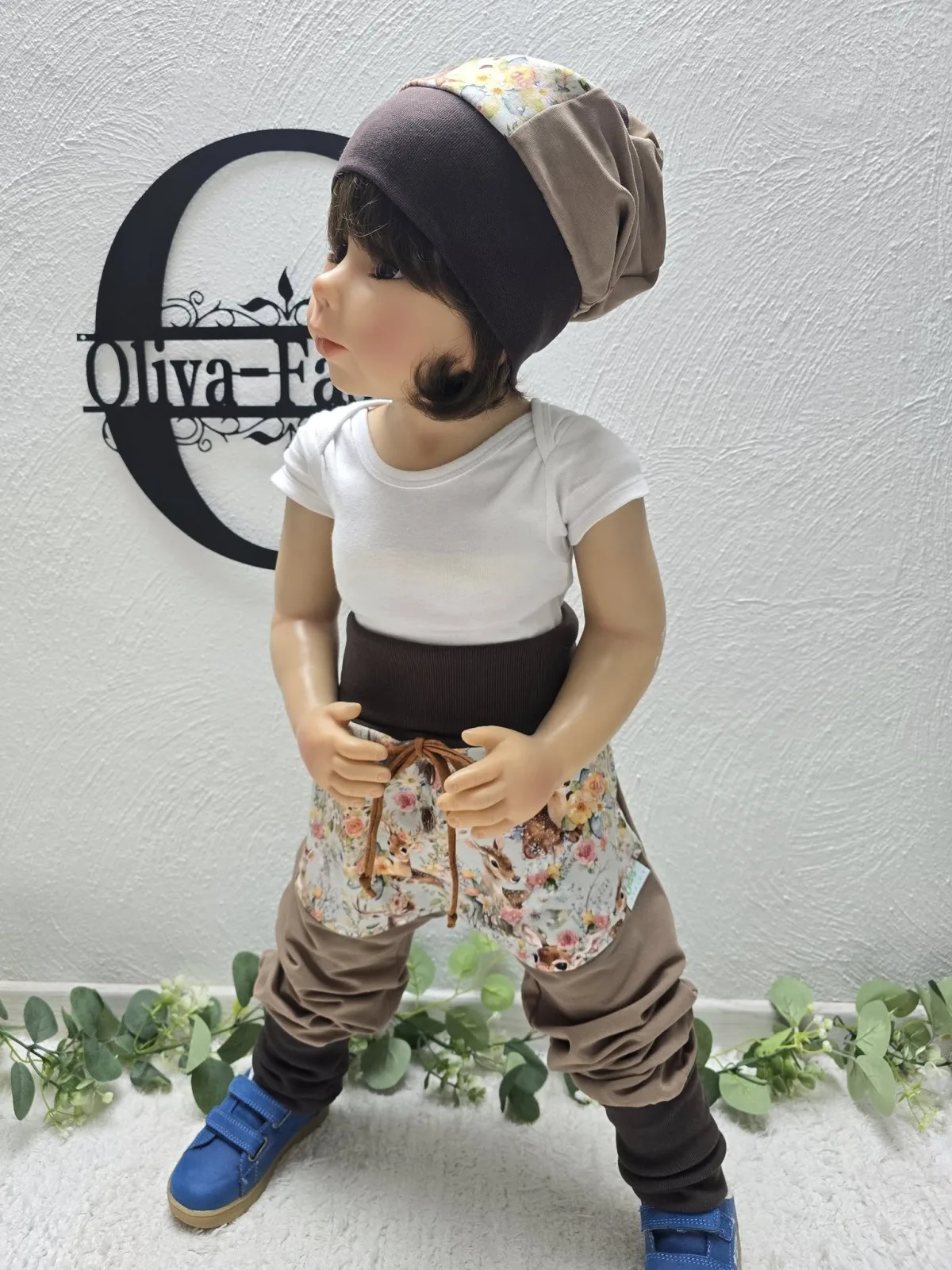 Mädchen Unikat Pumphose Organic Sweat Gr.110/116 Waldtiere – Bild 8