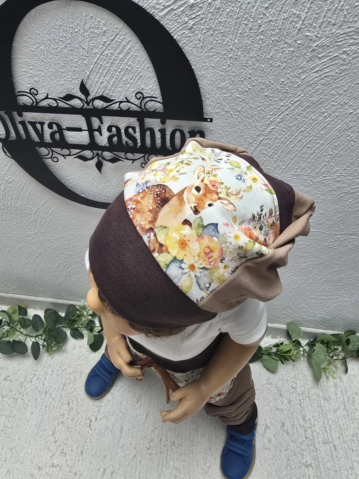 Beanie Mütze Organic KU.48-52 Sweat einlagig Übergang Waldtiere – Bild 2