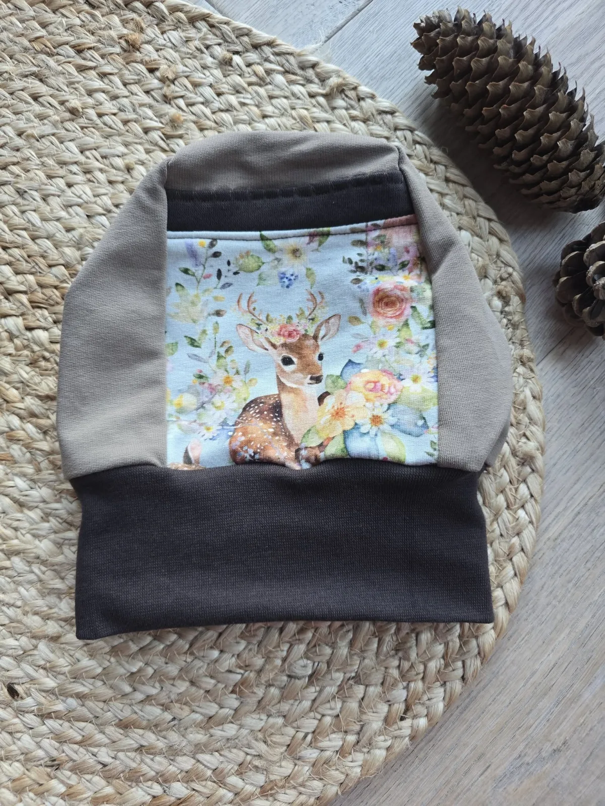 Beanie Mütze Organic KU.48-52 Sweat einlagig Übergang Waldtiere