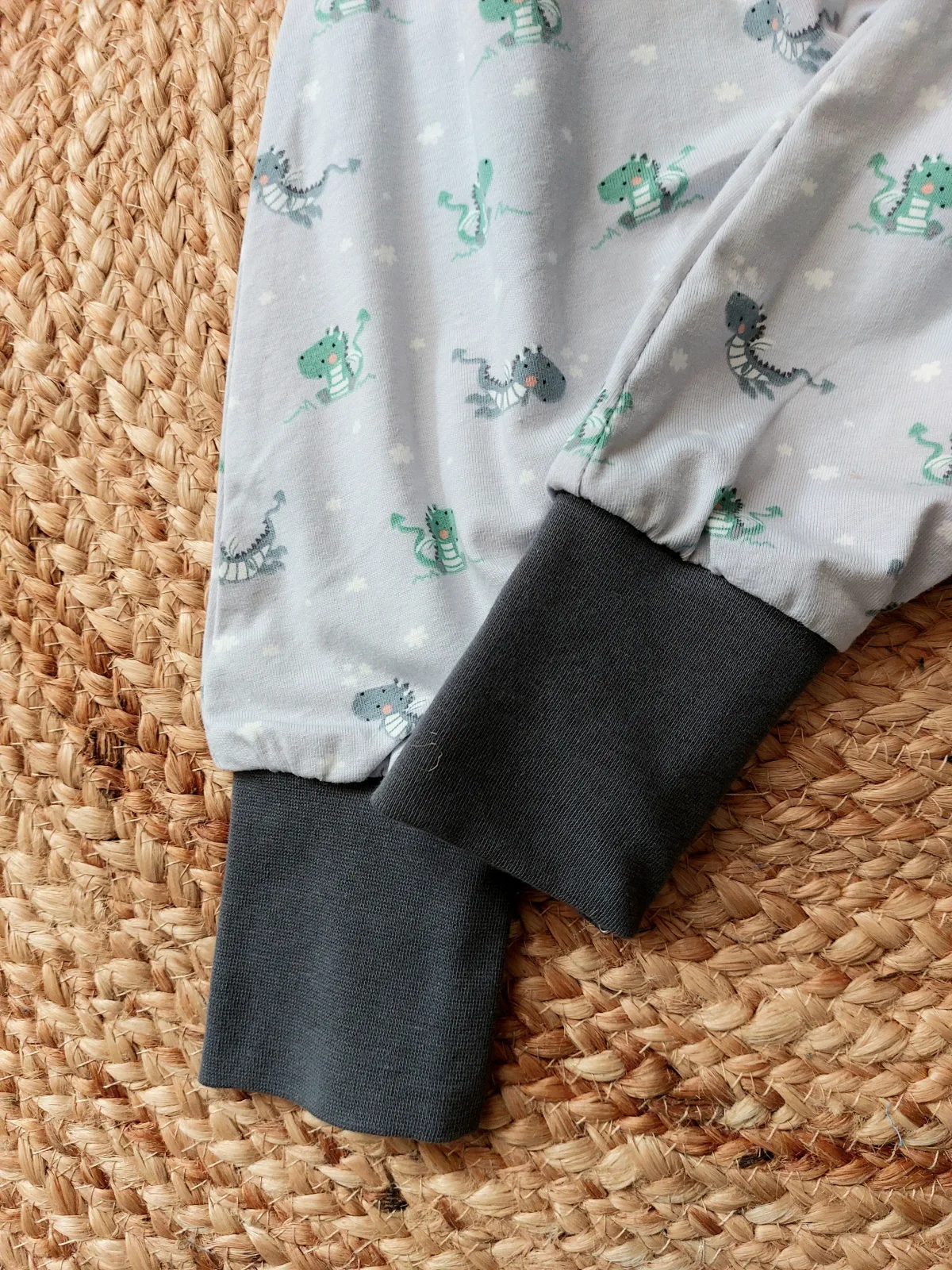 Pumphose für Kleinkinder aus Baumwolljersey , Größe 68, Farben grau/ grün – Bild 3