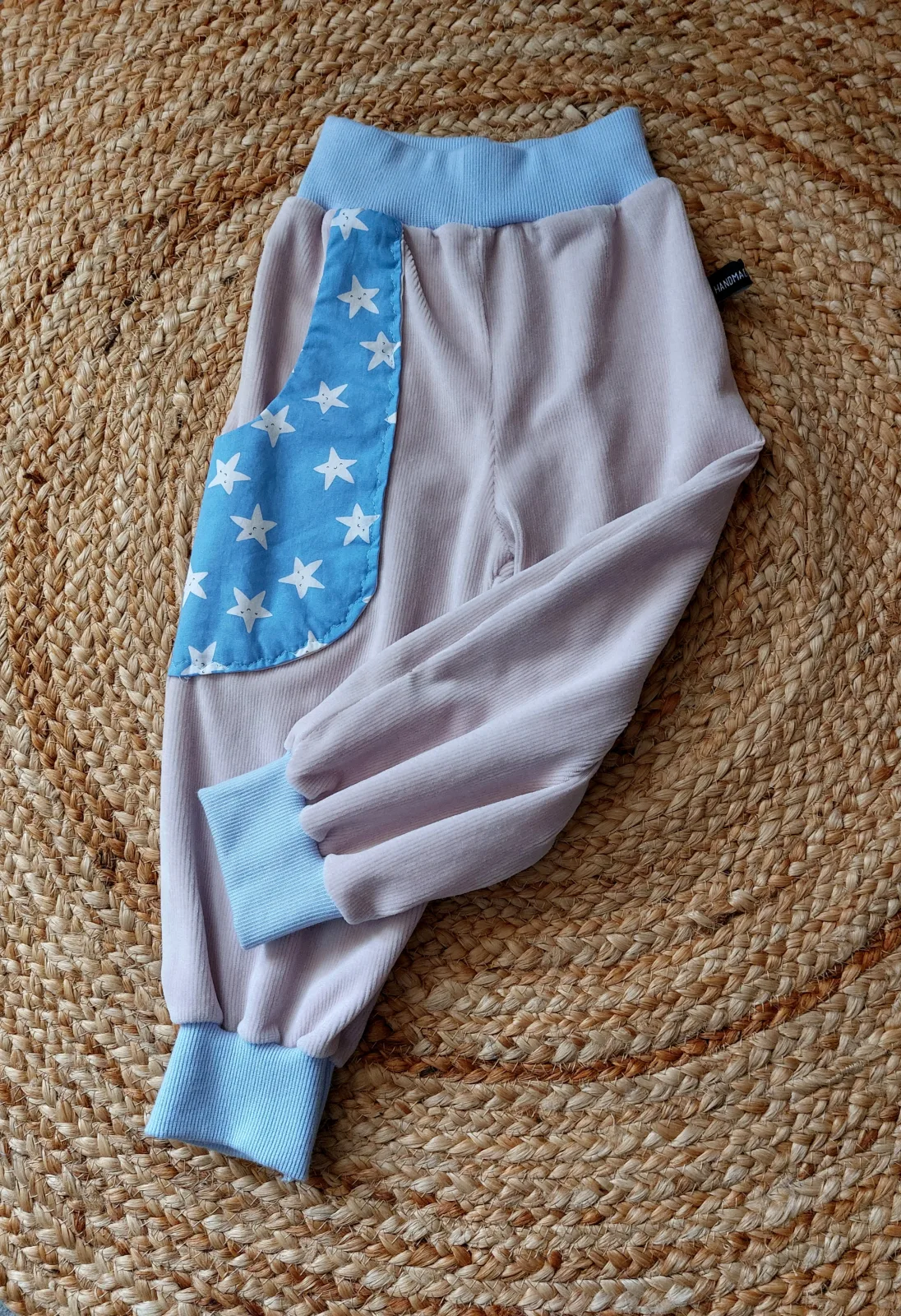 Pumphose für Kleinkinder aus Rippenjersey , Größe 92, Farben rose/ blau