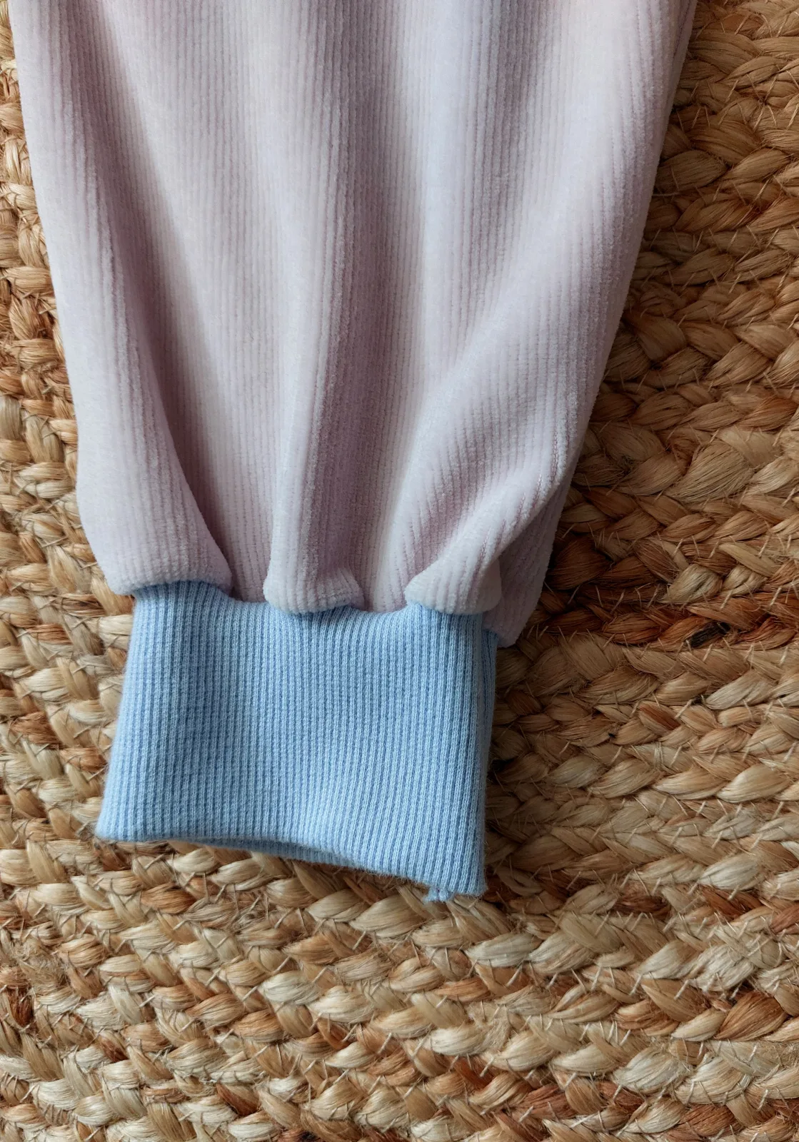 Pumphose für Kleinkinder aus Rippenjersey , Größe 92, Farben rose/ blau – Bild 5