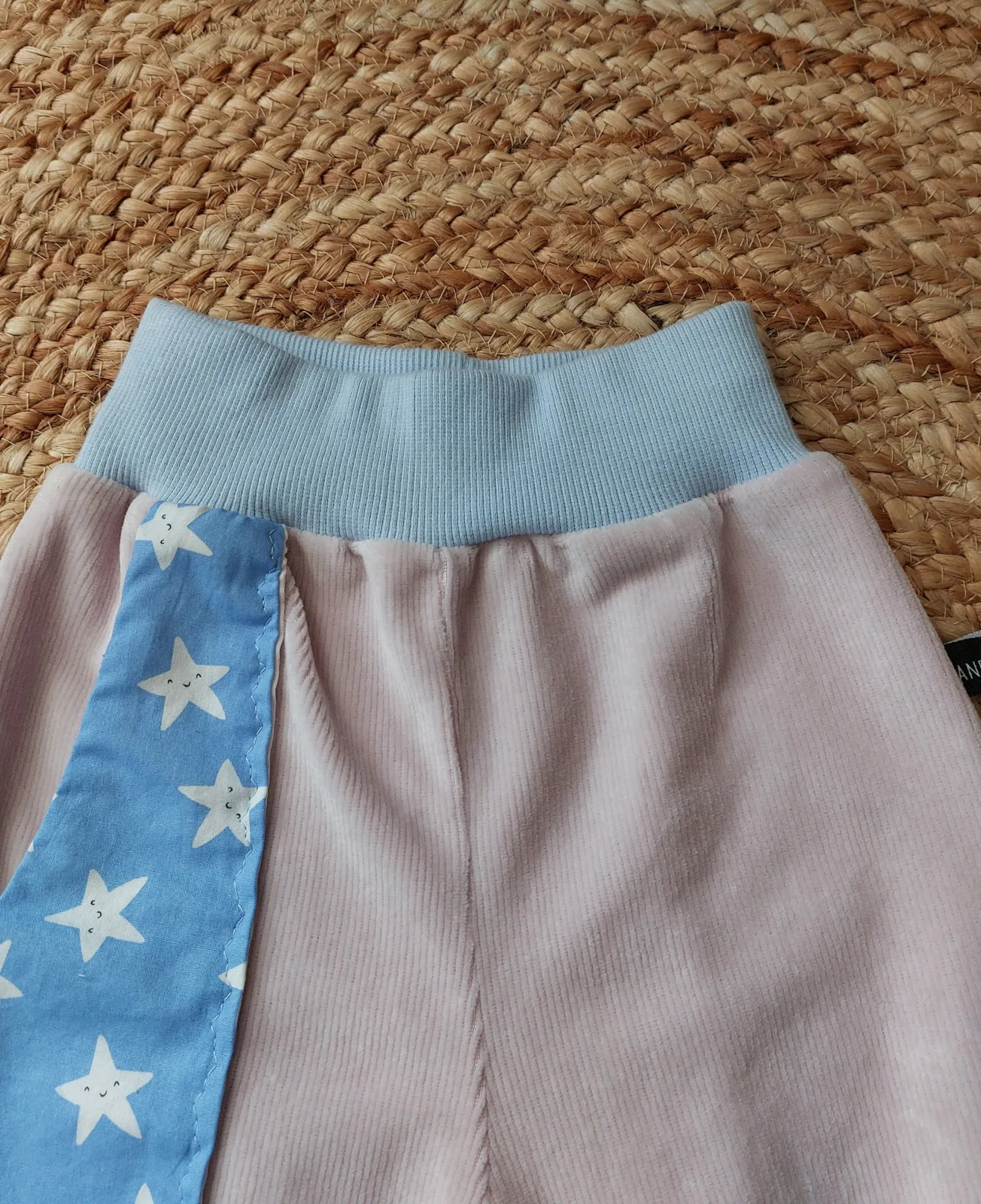 Pumphose für Kleinkinder aus Rippenjersey , Größe 92, Farben rose/ blau – Bild 2