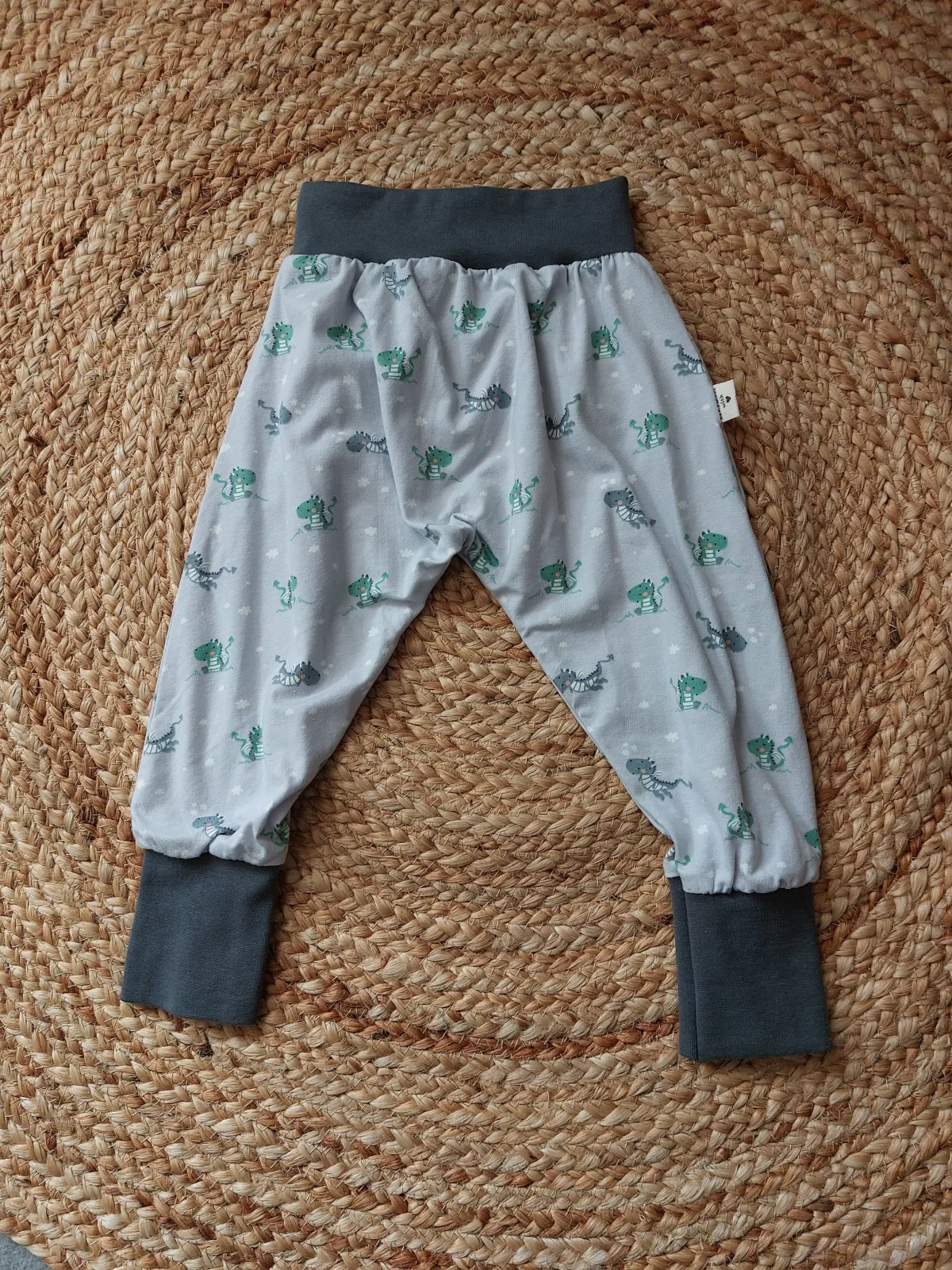 Pumphose für Kleinkinder aus Baumwolljersey , Größe 62, Farben grau/ grün – Bild 4