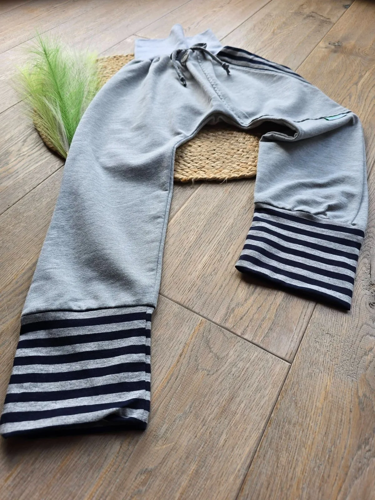 Organic Kinder Unisex Grau Pumphose Gr.110/116 Sweat Streifen – Bild 6