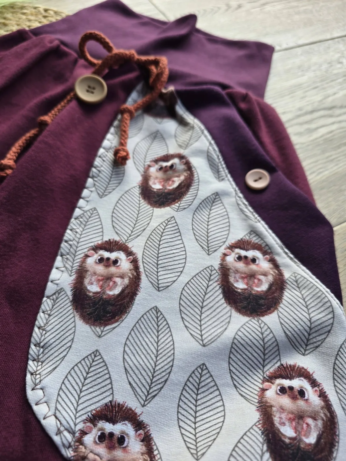 Organic Kinder Mädchen Pumphose 110/116 Beere Igel, Sweat – Bild 5