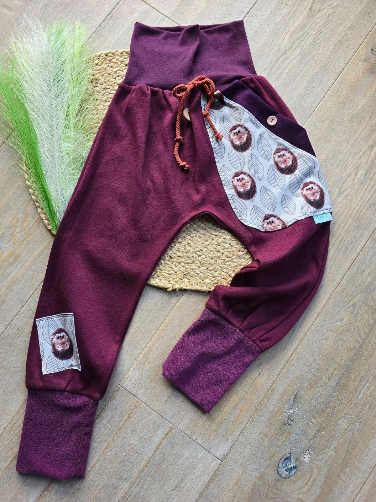 Beanie Mütze Sweat Organic KU.48-52 gefüttert Unisex Igel – Bild 3