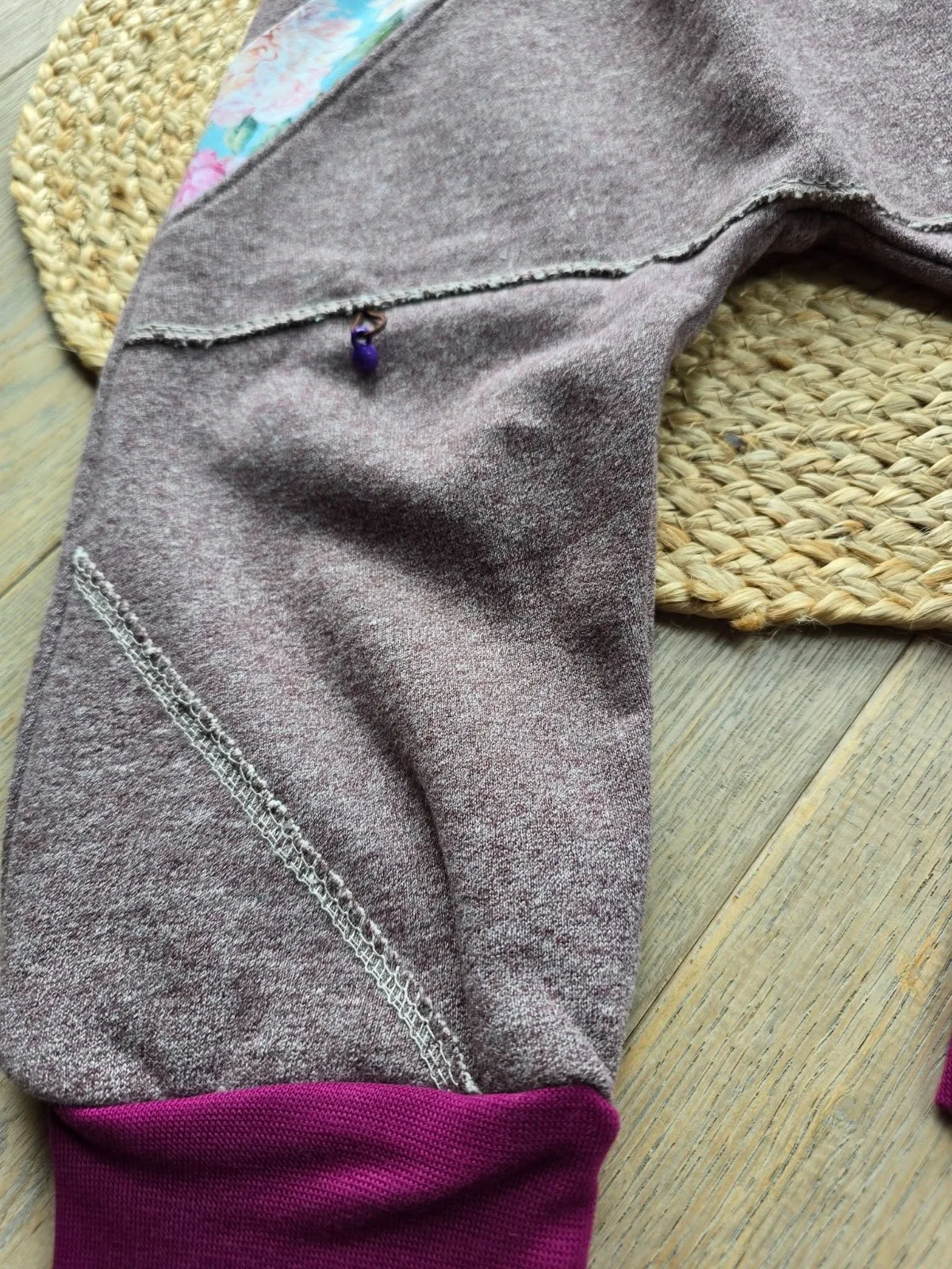 Pumphose Gr.98/104 Organic dickem Wintersweat Kängurutasche – Bild 4