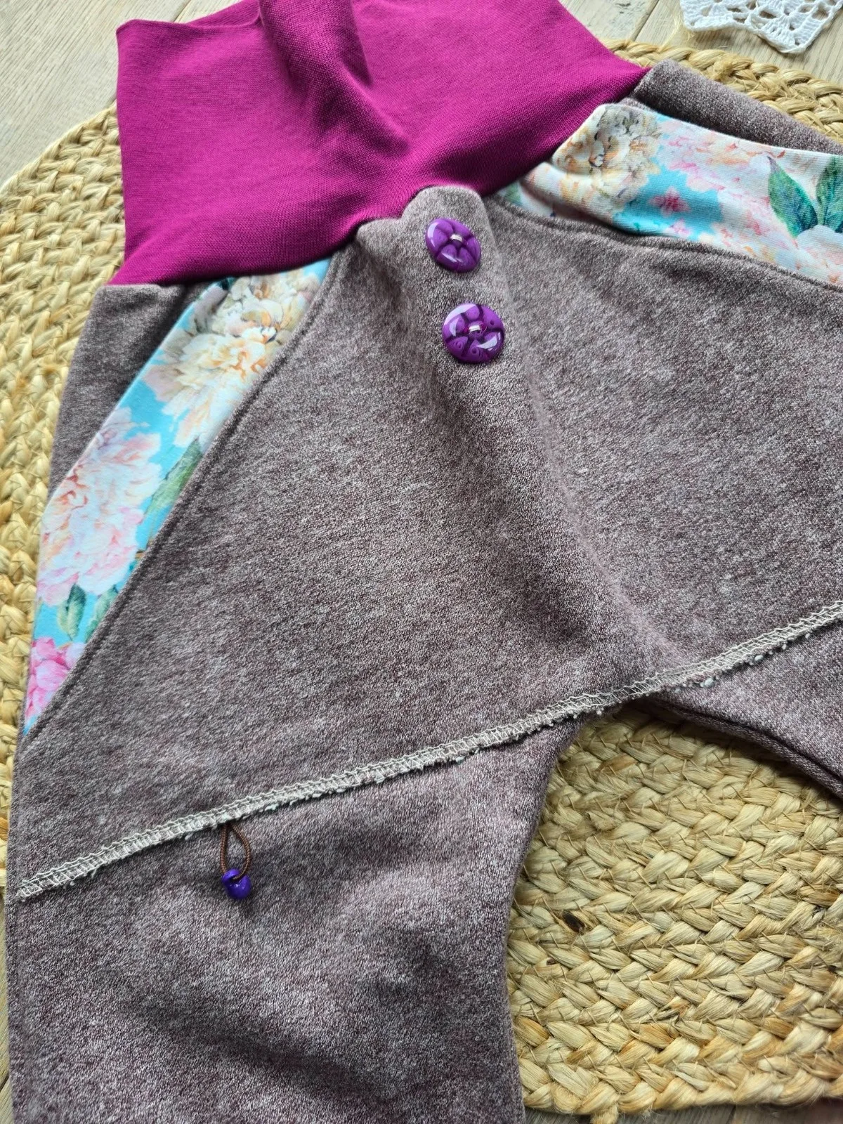Pumphose Gr.98/104 Organic dickem Wintersweat Kängurutasche – Bild 3