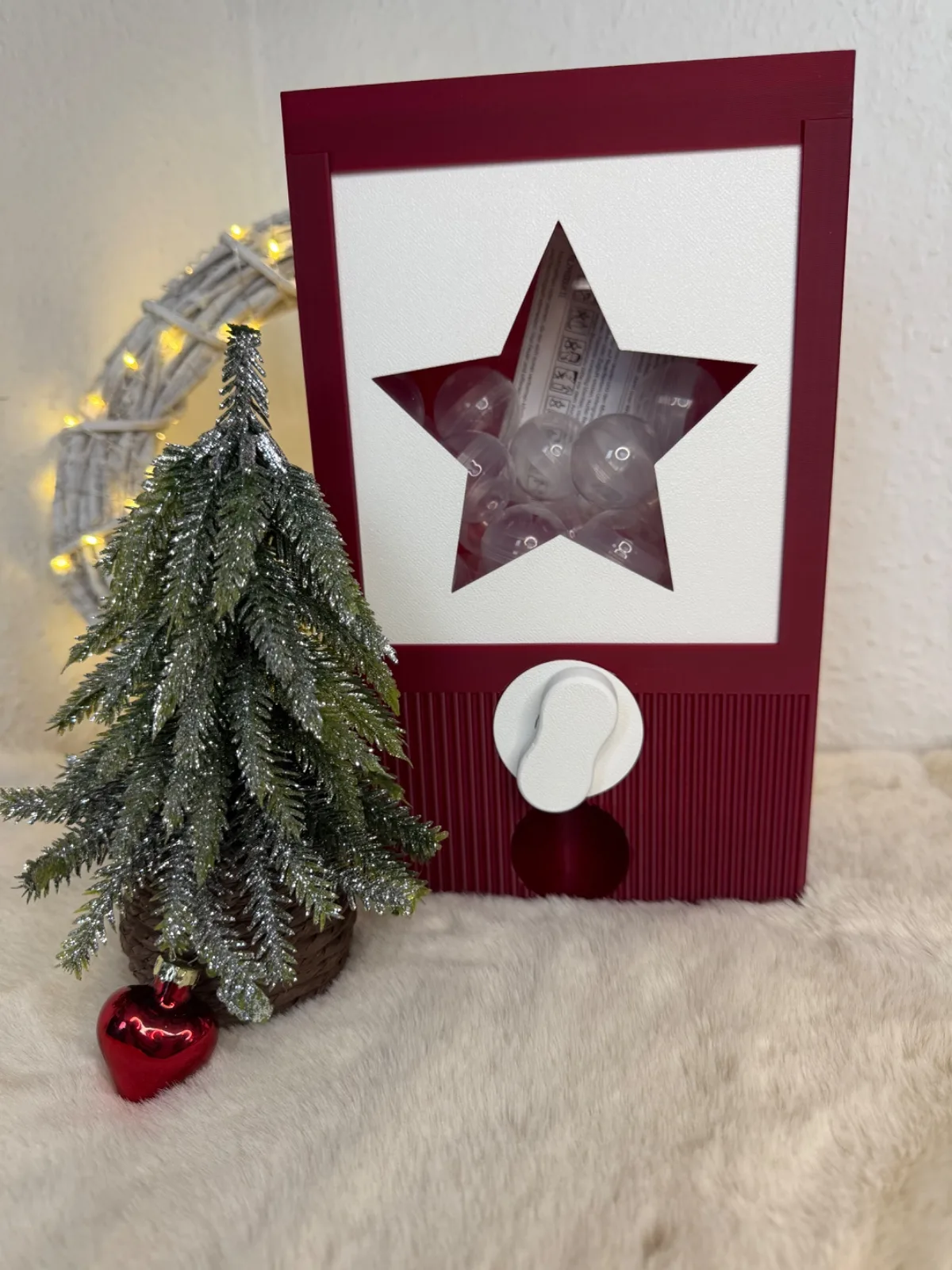 Adventskalender-Automat aus PLA inkl.24 Kugeln (28mm), Geschenkidee, Weihnachtszeit,