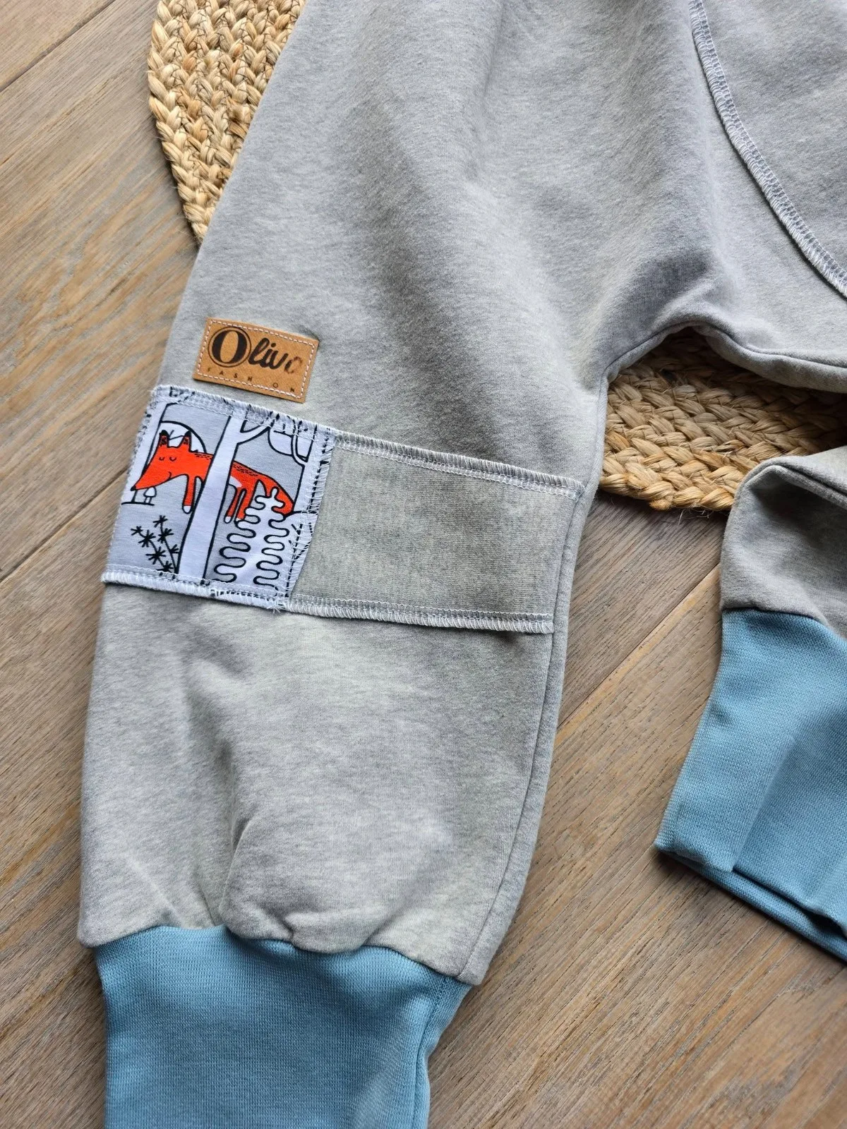 Pumphose, angerautem Wintersweat Gr.98/104 Warm, mit Fuchs – Bild 4