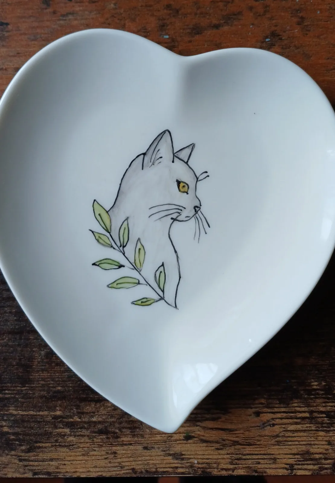 Kleinr Porzellanteller Katze