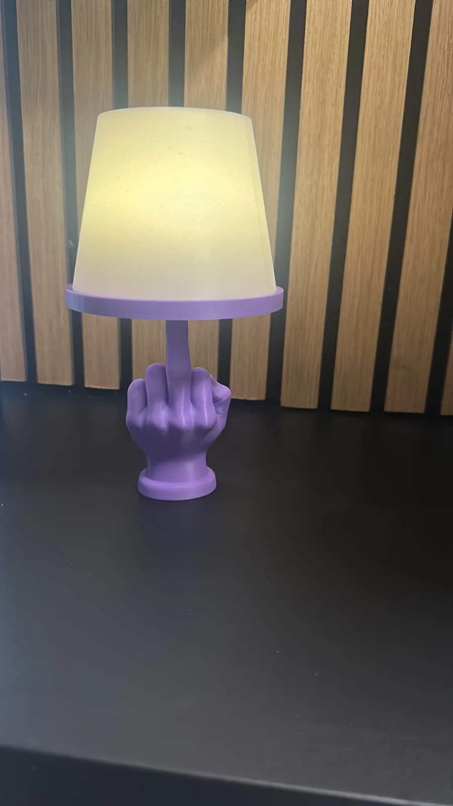 "The Middle Finger Lampe", Design, Humor, 3D-Druck, mittelfingermittwoch, Pla – Bild 2