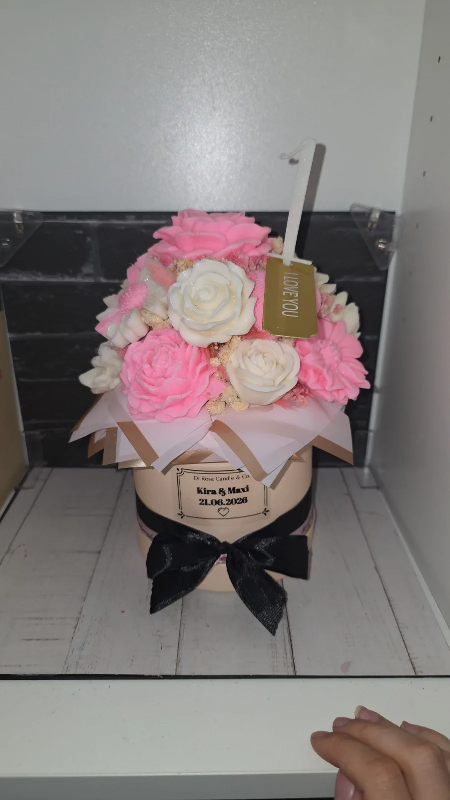 Kerzenstrauß Daisy Blush – Handgemachter Blumenstrauß aus Wachs in Rosa & Creme – Bild 2