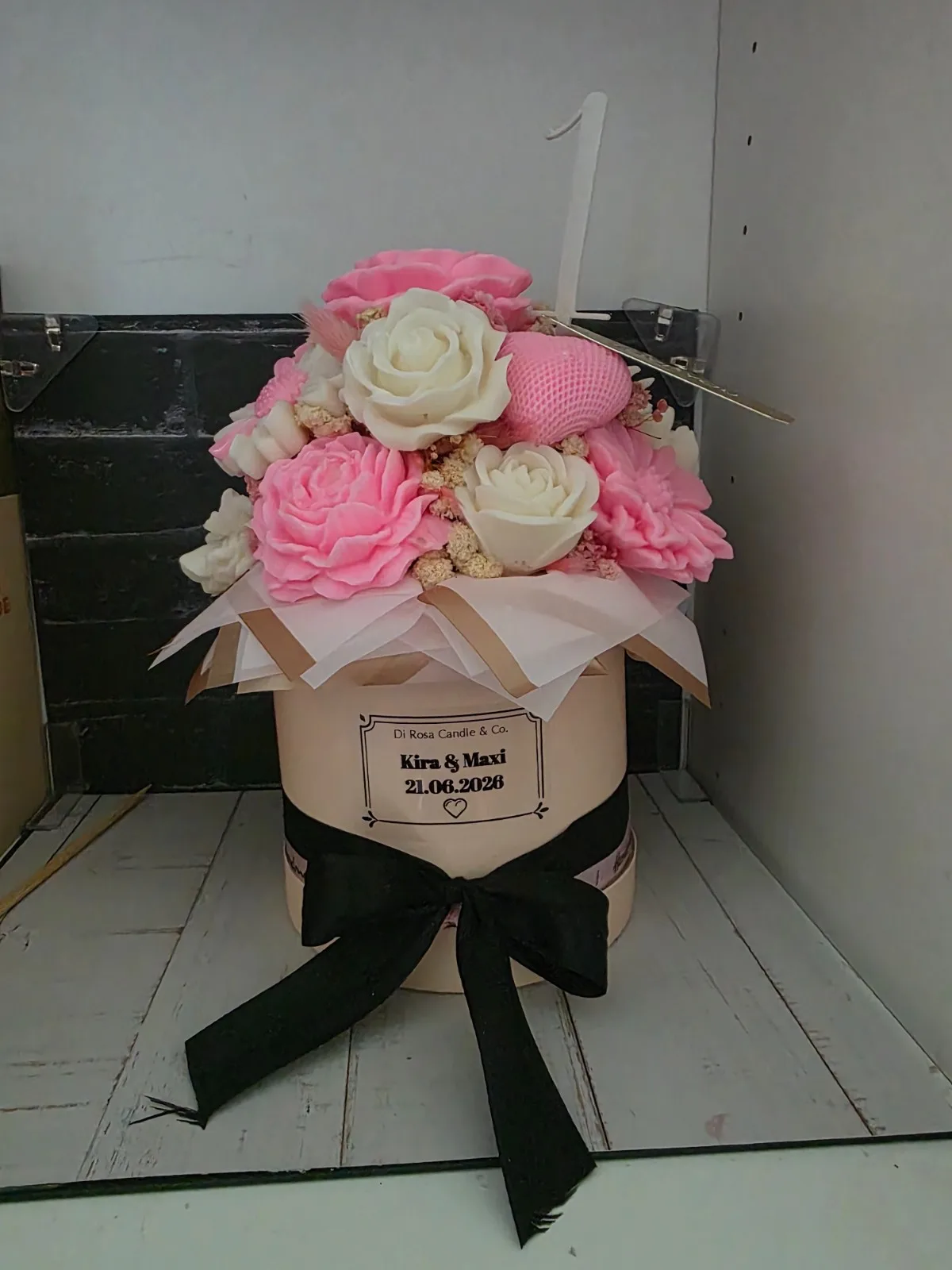 Kerzenstrauß Daisy Blush – Handgemachter Blumenstrauß aus Wachs in Rosa & Creme – Bild 3