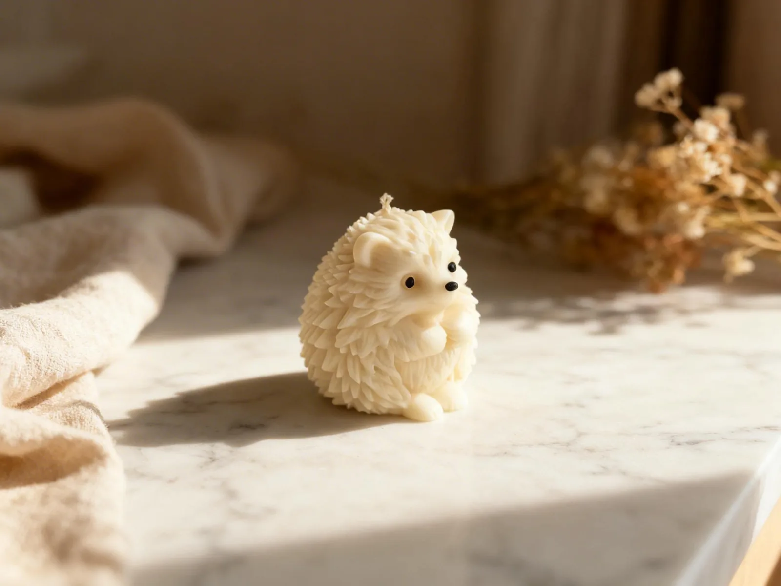 Igelkerze aus Rapswachs – süßer Igel als Herbstdeko & Geschenkidee – Bild 4