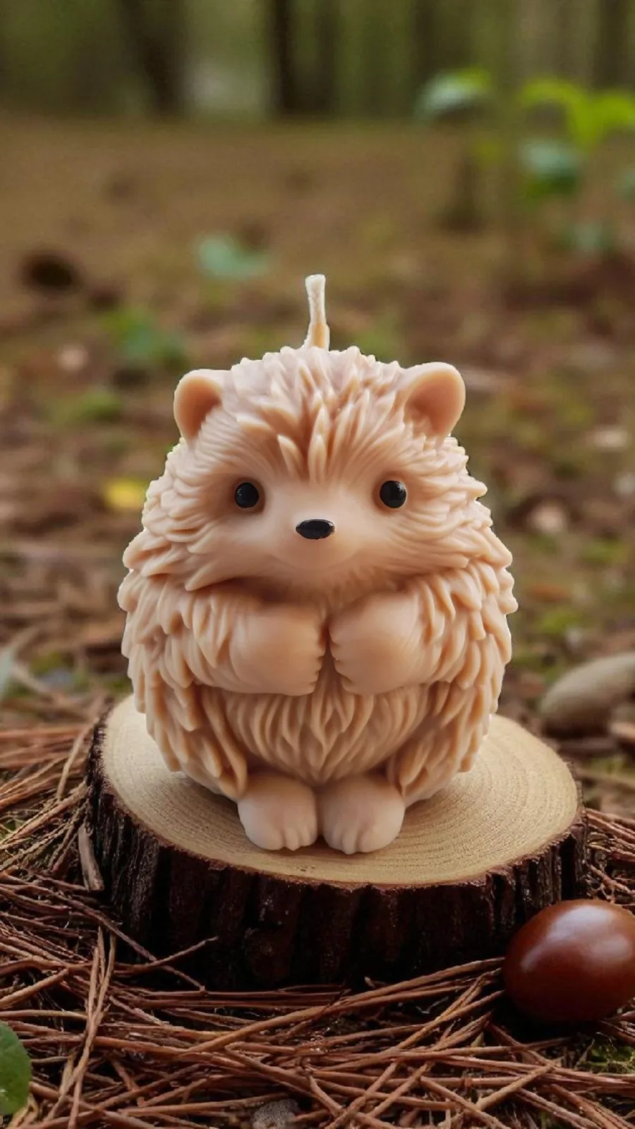 Igelkerze aus Rapswachs – süßer Igel als Herbstdeko & Geschenkidee – Bild 3