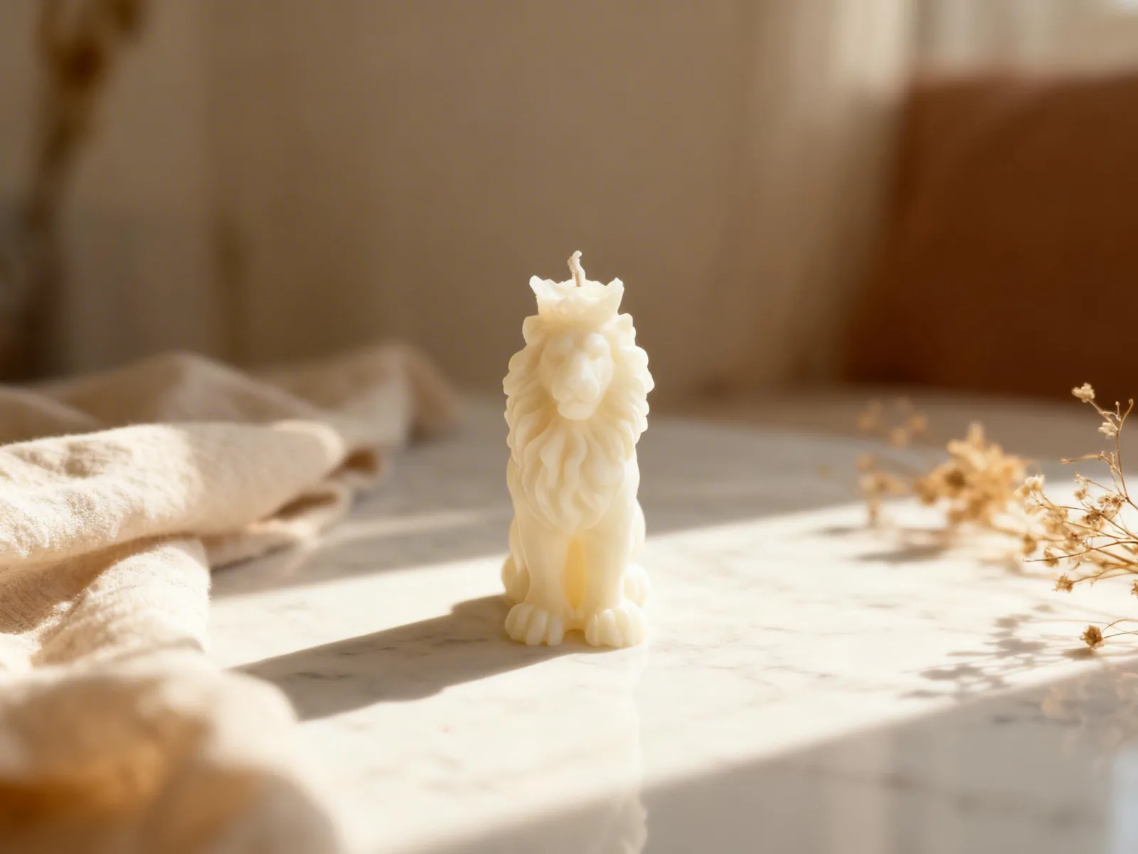 Löwenkerze aus Rapswachs – Löwe mit Krone als Deko & Geschenkidee – Bild 3