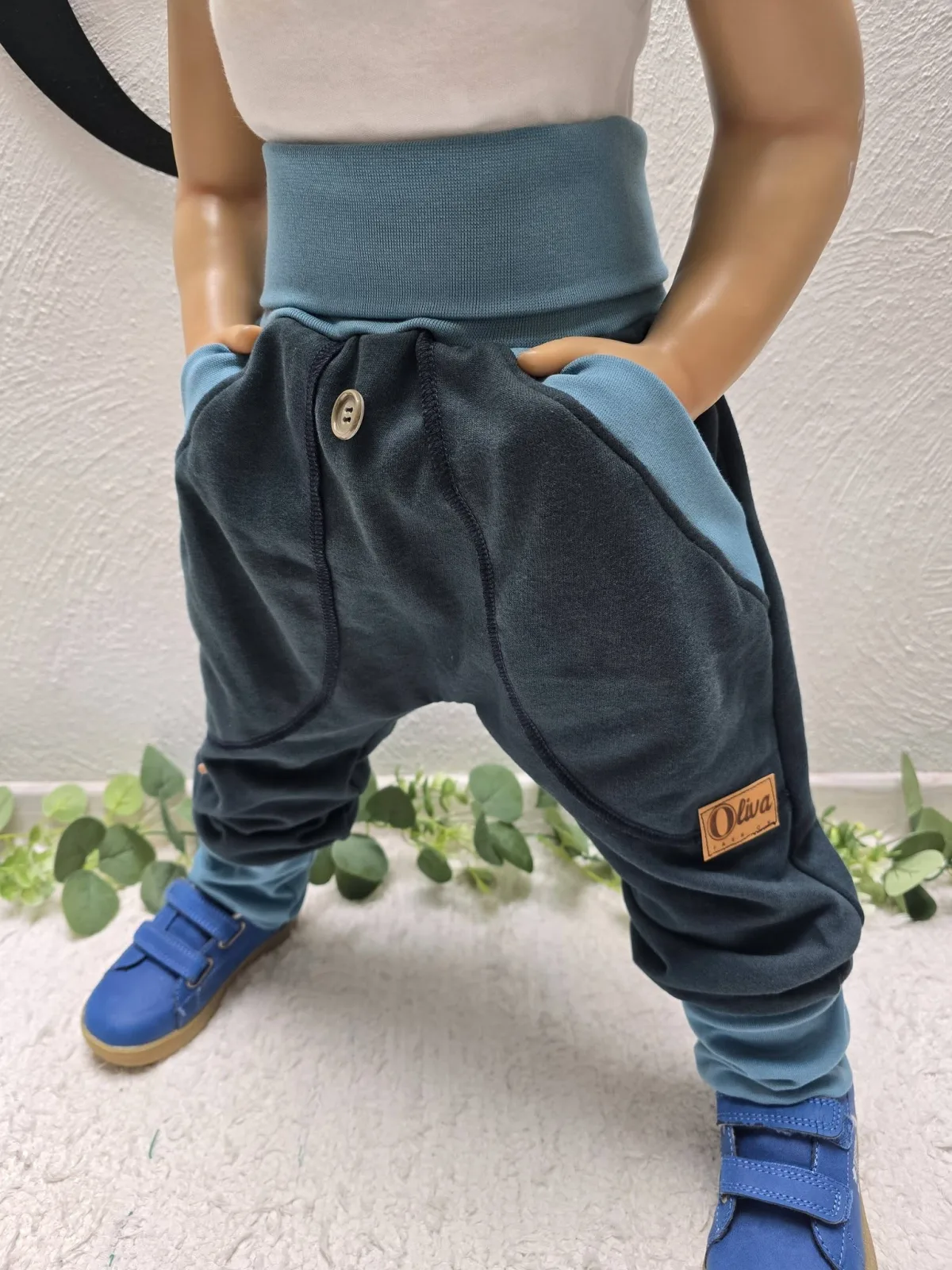 Kuschelige Organic Pumphose, angerautem Wintersweat Gr.104/110 warm Bärchen – Bild 3