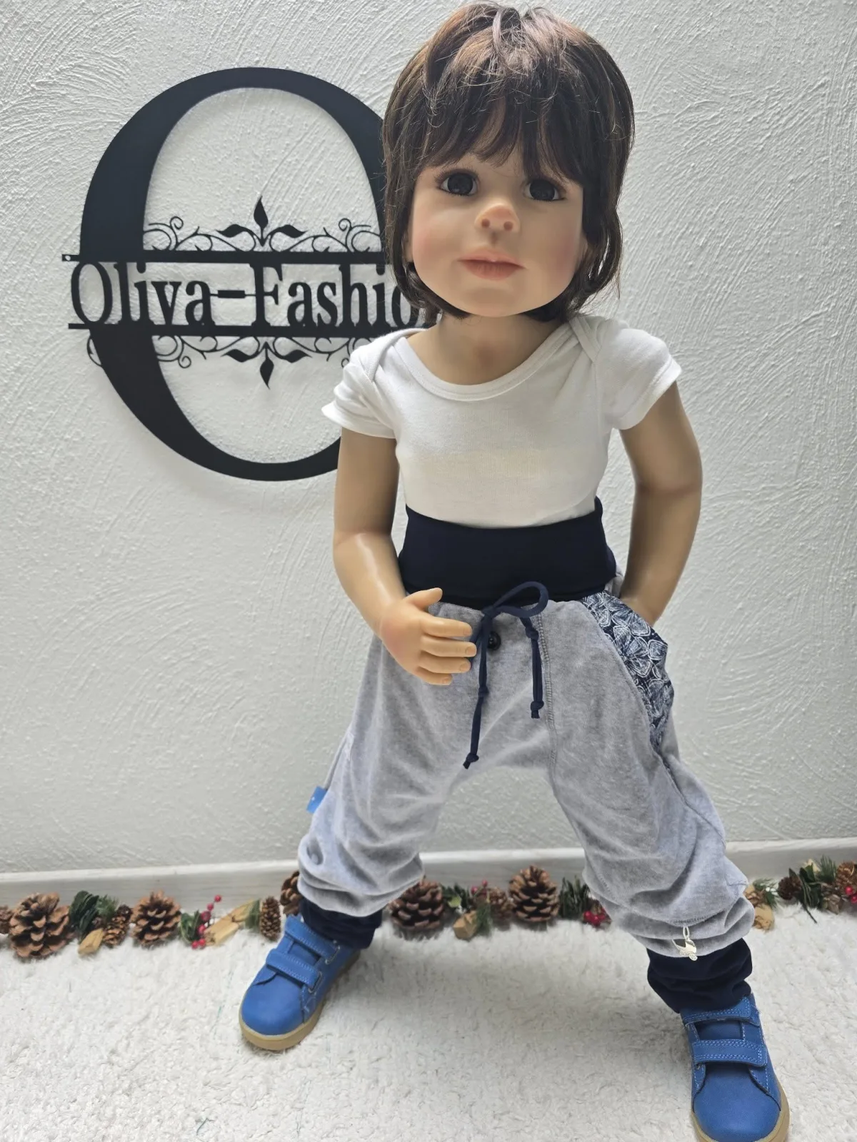 Kuschelige Plüsch Pumphose Gr.104/110 Weich Mädchenhose warm, Blumen – Bild 7