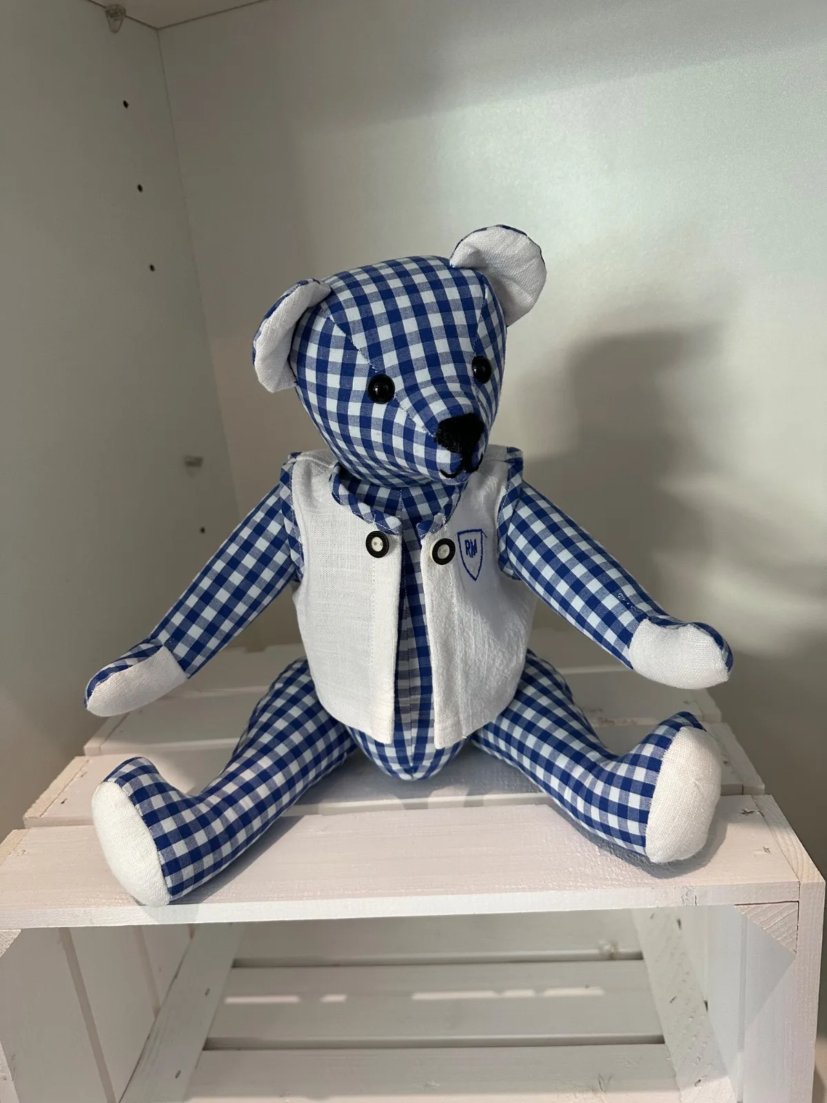 Erinnerungsteddy aus dem Kleidungsstück eines lieben Menschen gefertigt, handgenähter Teddybär aus Stoff, verschiedene Größen 35cm-60cm