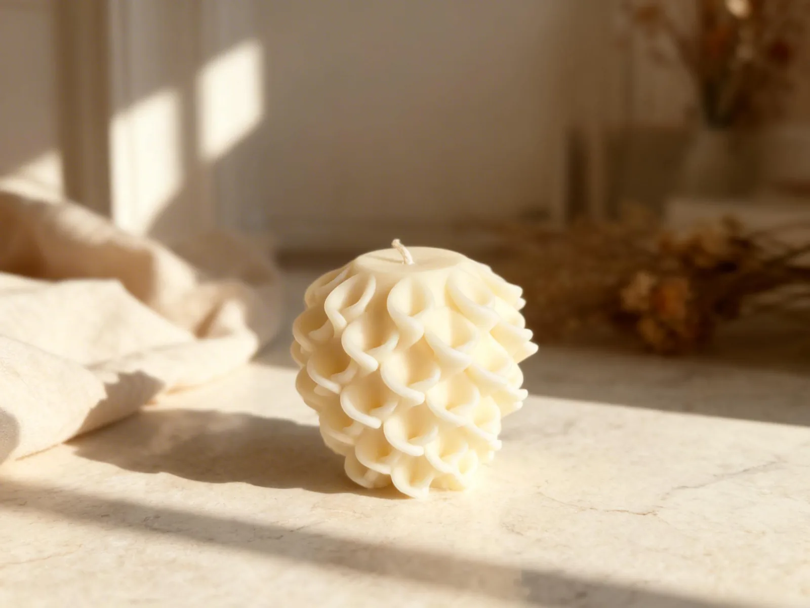 Deko Kerze aus Rapswachs – moderne Skulptur Kerze & Geschenkidee – Bild 3