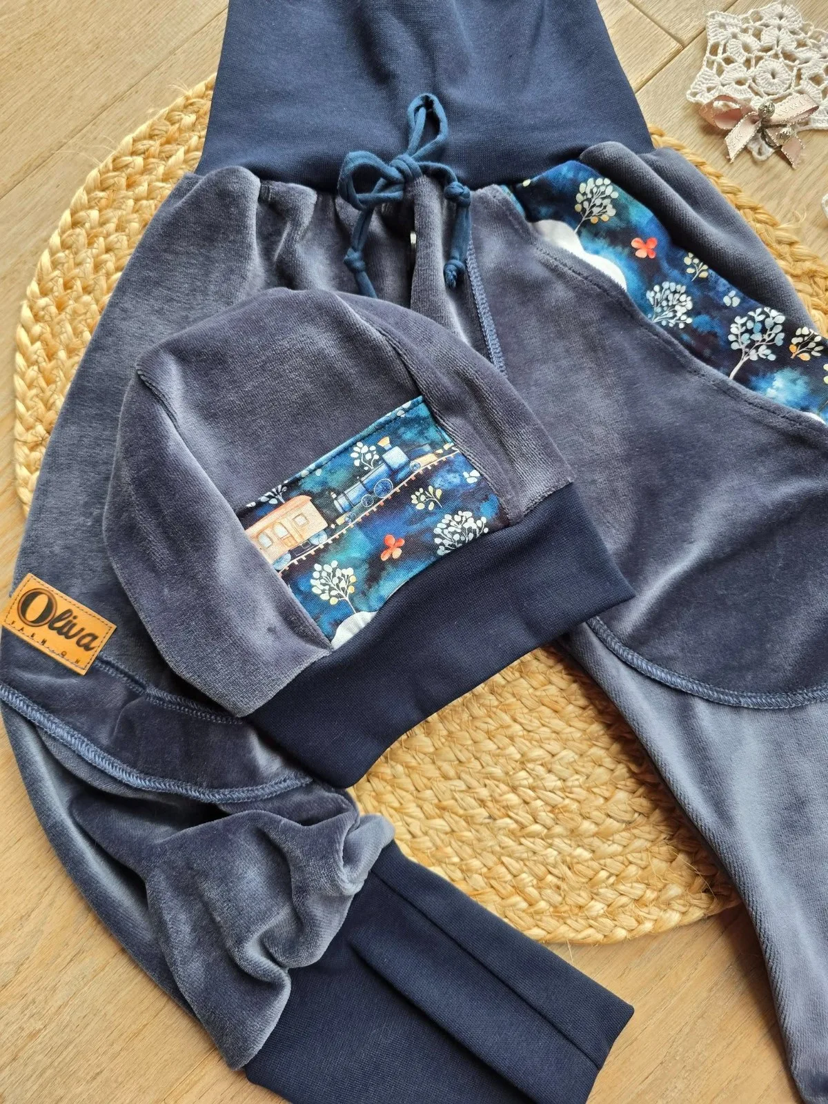 Wintermütze Plüsch Baby, Kindermützen Unisex KU.44-48 cm Blau Wintermotiv Warm – Bild 3