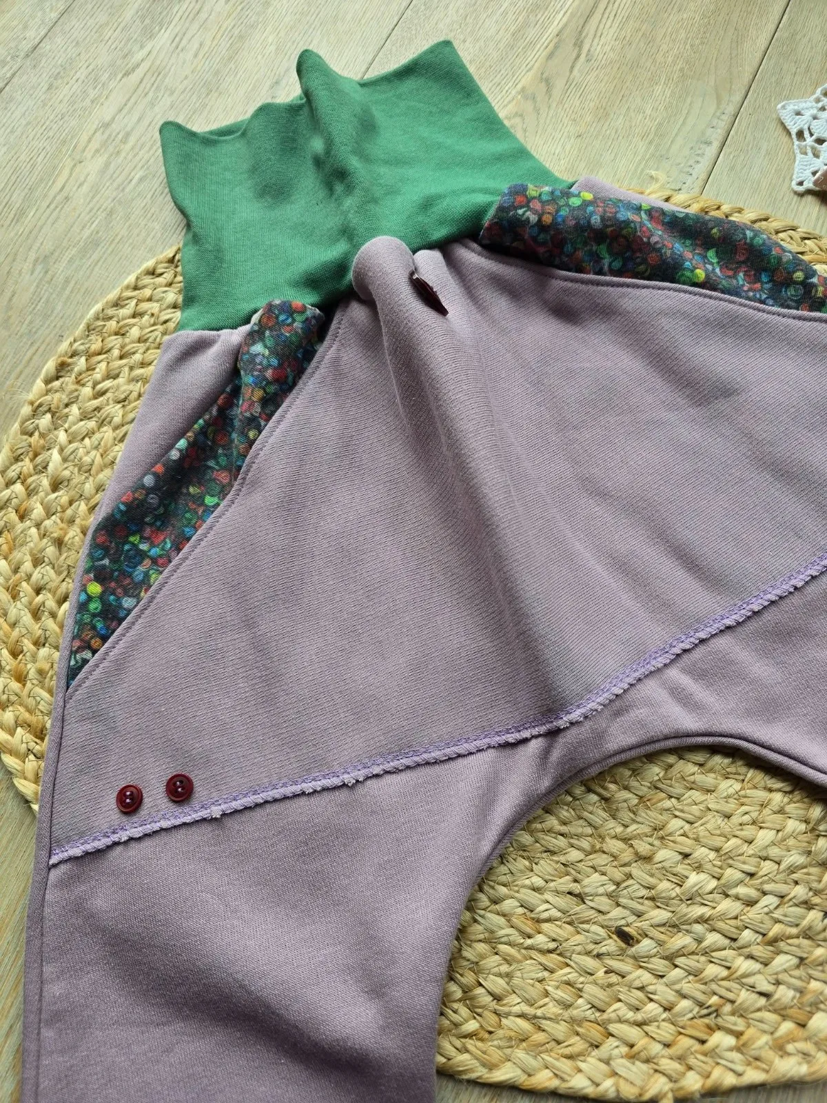 Mädchenhose Altrosa Kinder Pumphose Gr.122/128 Organic dickerem Sweat Übergang – Bild 2