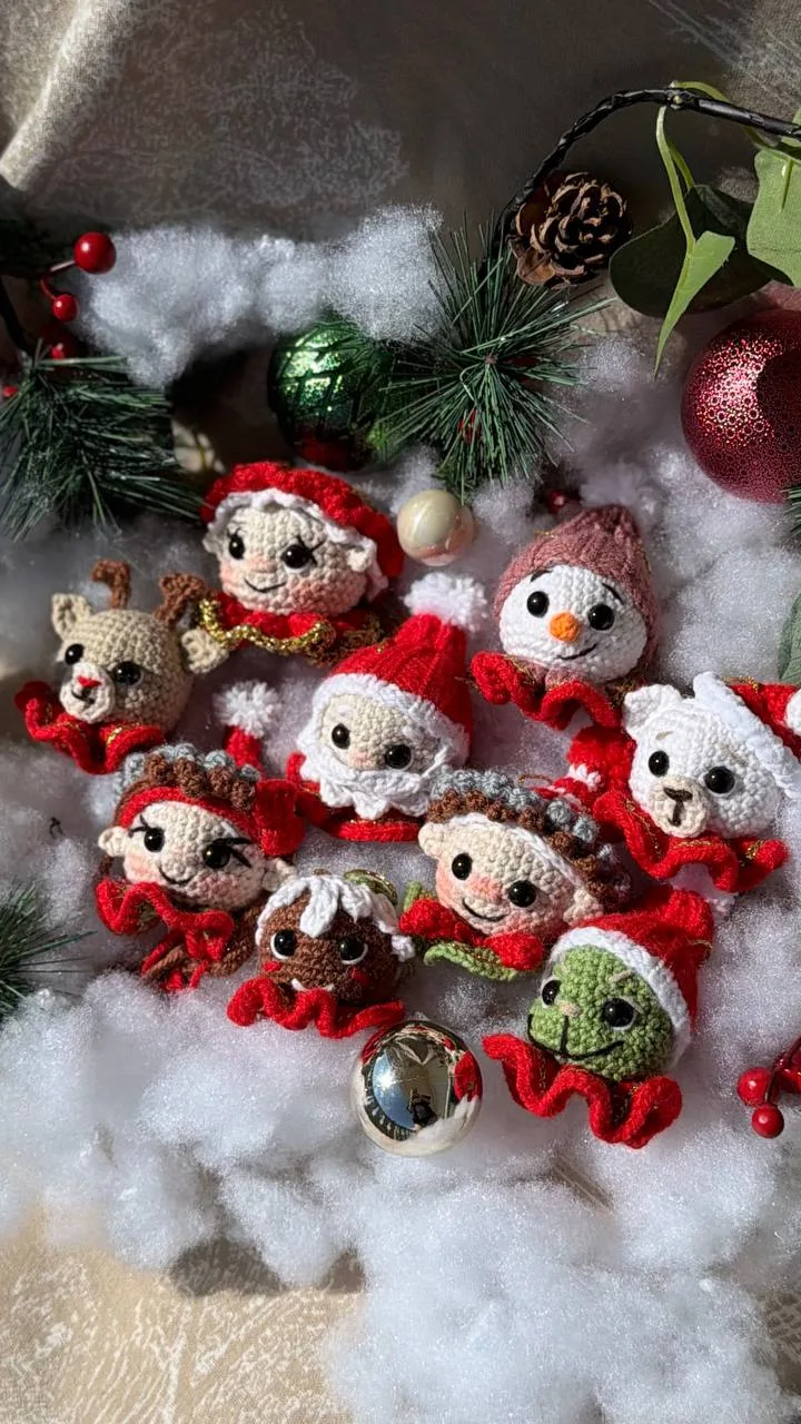 Handgehäkeltes Weihnachtsdeko-Set – 9 Figuren – Bild 5