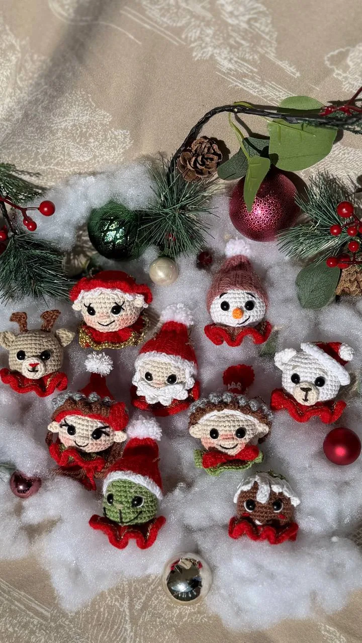 Handgehäkeltes Weihnachtsdeko-Set – 9 Figuren – Bild 4