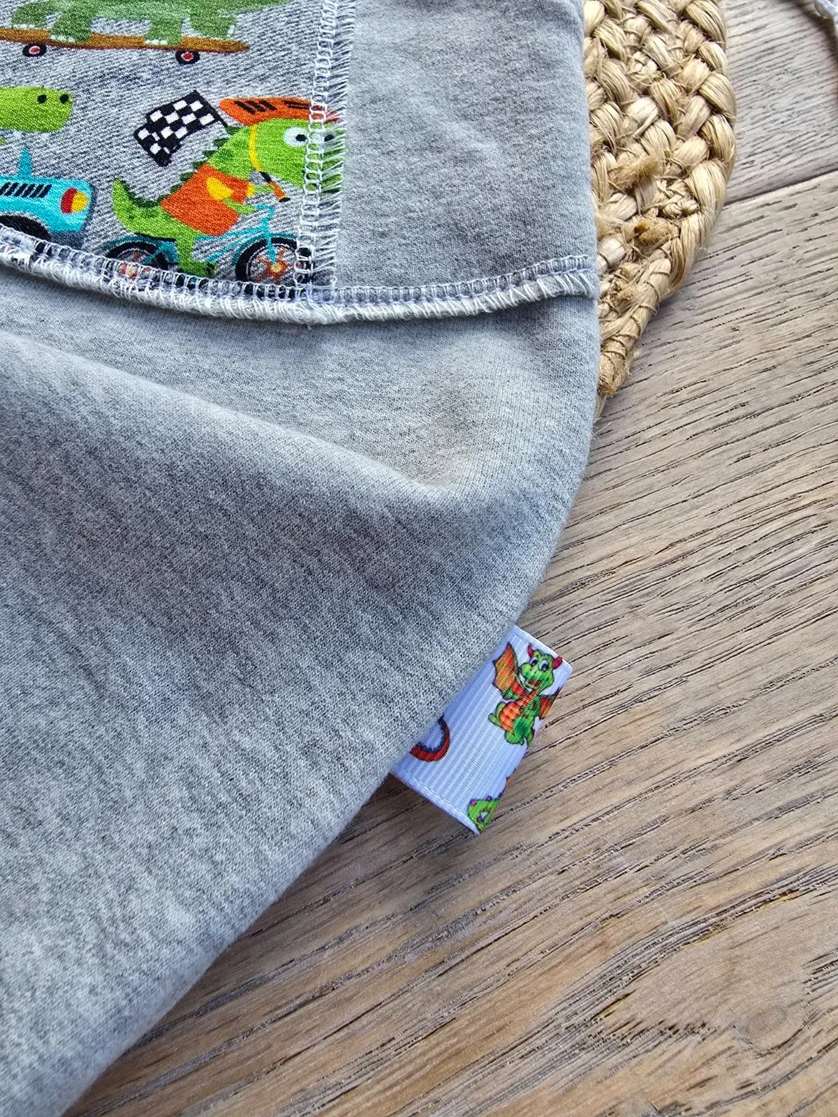 Kuschelige Bio Pumphose, angerautem Wintersweat Gr.110/116 warm Dinosaurier – Bild 4
