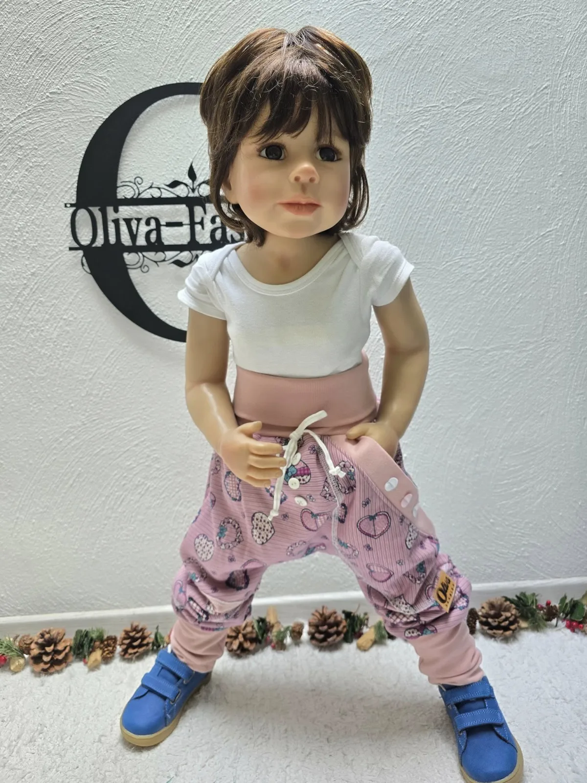 Kuschelige Kinder Bio Pumphose aus angerautem Wintersweat Gr.110/116 – flauschig warm, Mädchenhose – Bild 5