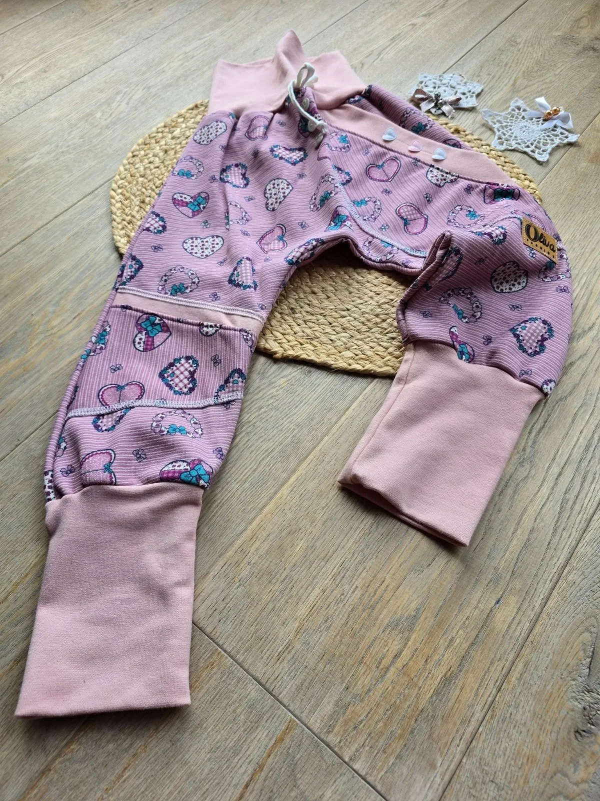 Kuschelige Kinder Bio Pumphose aus angerautem Wintersweat Gr.110/116 – flauschig warm, Mädchenhose – Bild 6