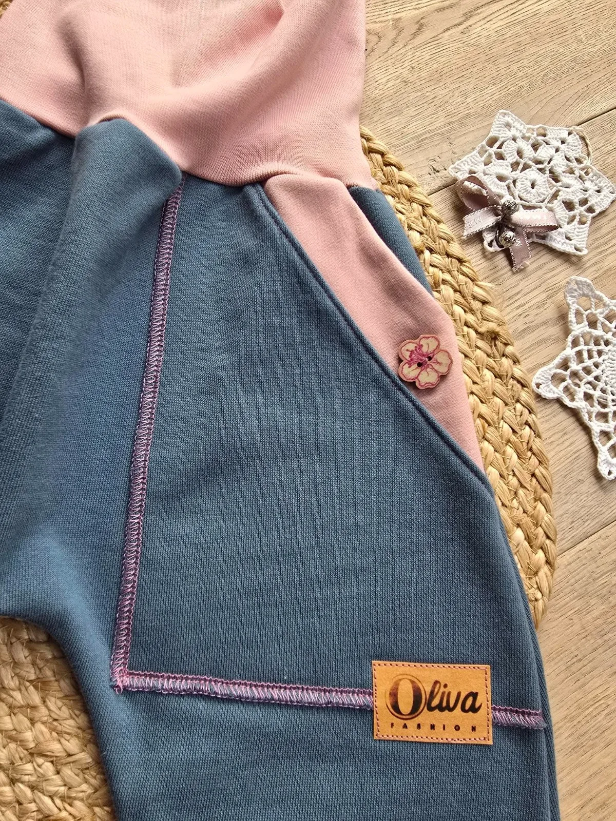 Kuschelige Kinder Bio Pumphose aus angerautem Wintersweat Gr.110/116 Schmetterling – Bild 3