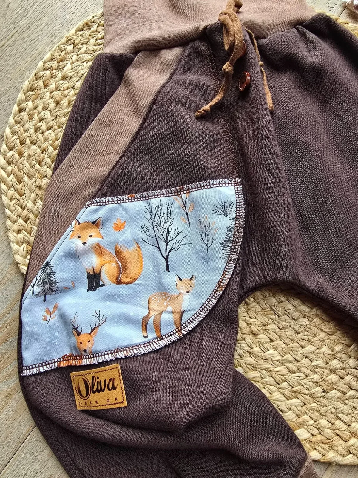 Kuschelige Kinder Bio Pumphose aus angerautem Wintersweat Gr.110/116 – flauschig warm, Unisex & Fuchs – Bild 5