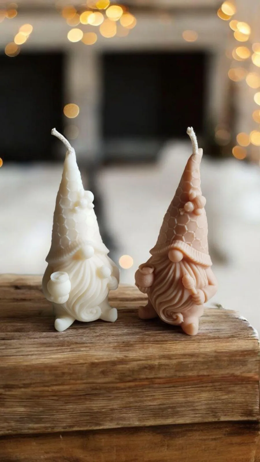 Wichtelkerze aus Rapswachs – Weihnachtsdeko & Winterdeko | handgemacht & vegan | Geschenkidee