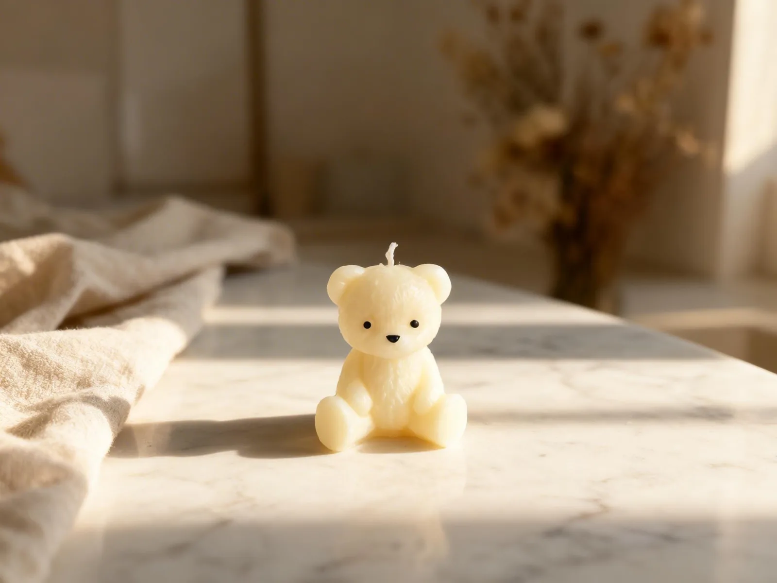 Teddy Bär Kerze aus Rapswachs – süße Deko Kerze | Geschenk zur Geburt, Babyshower & Taufe – Bild 2