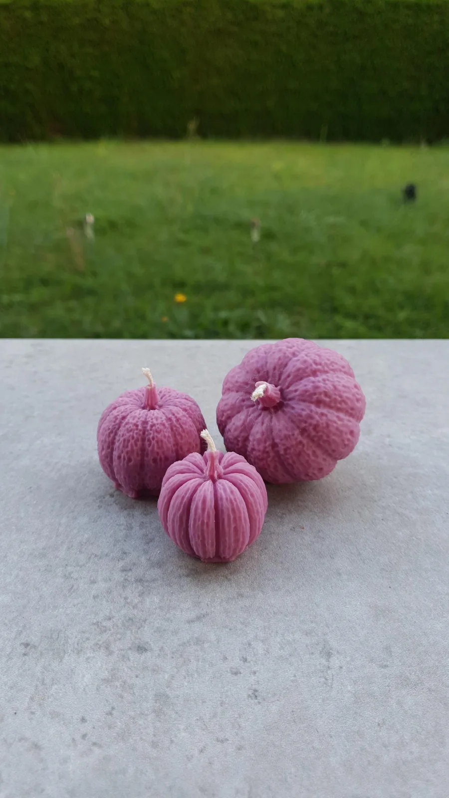 Kürbiskerzen 3er-Set aus Rapswachs – Herbstdeko & Tischdeko – Bild 4